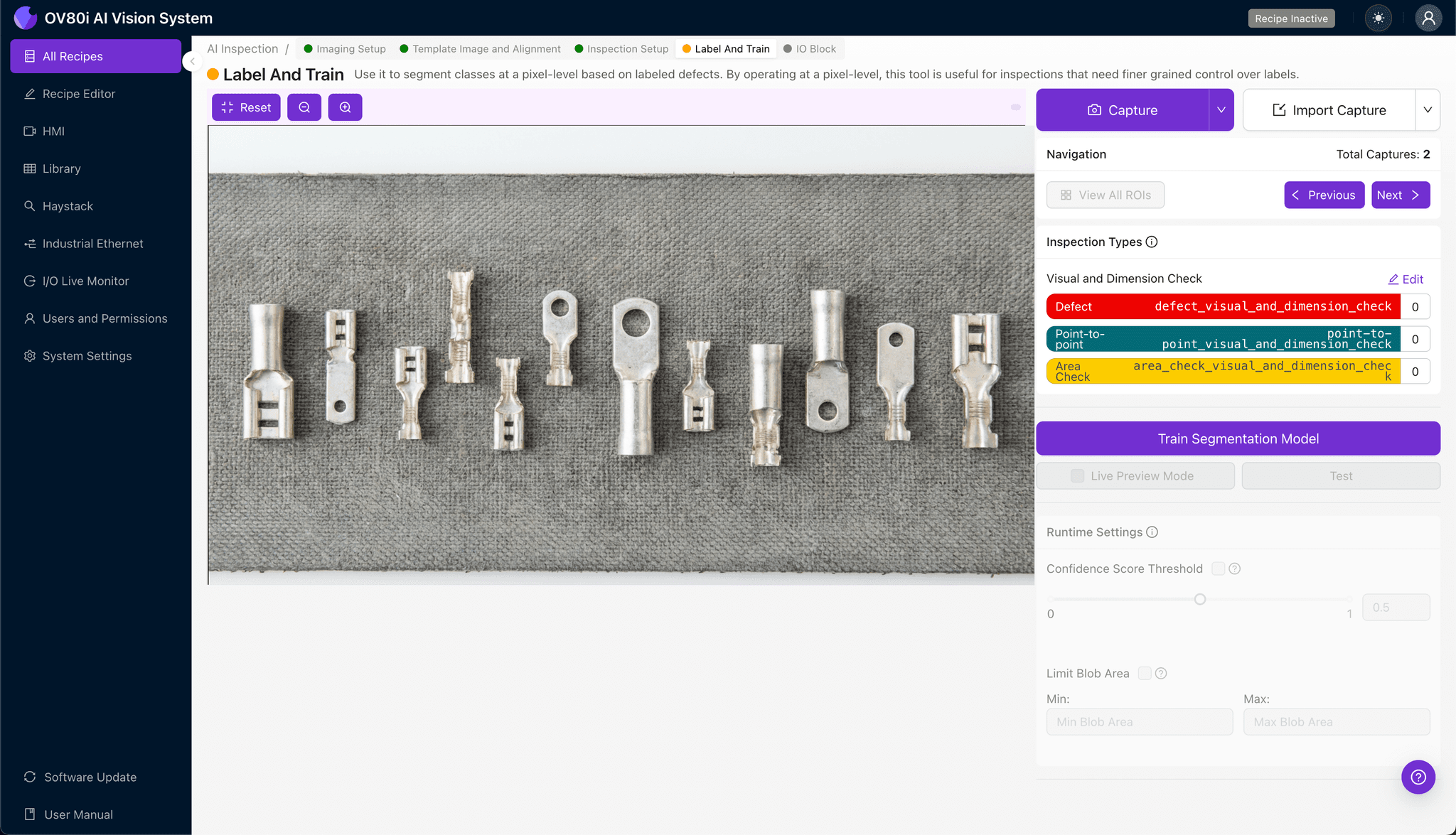 Labeling good and bad crimp examples to train the AI