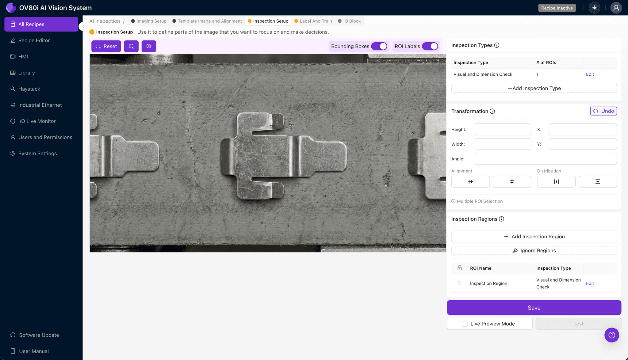 Labeling interface for training AI on spring-back deviation detection