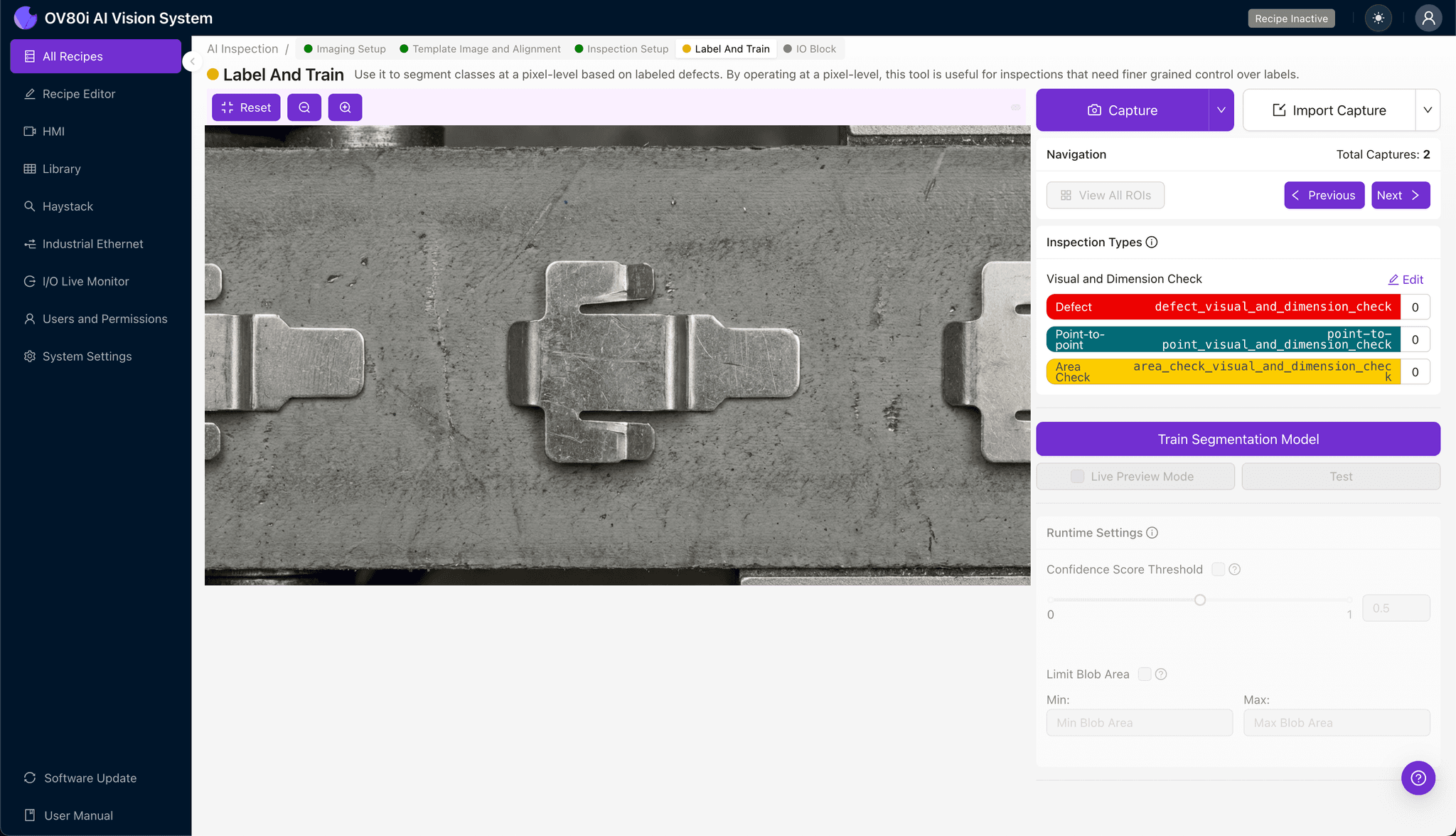 Pass/fail rule configuration for automated spring-back inspection
