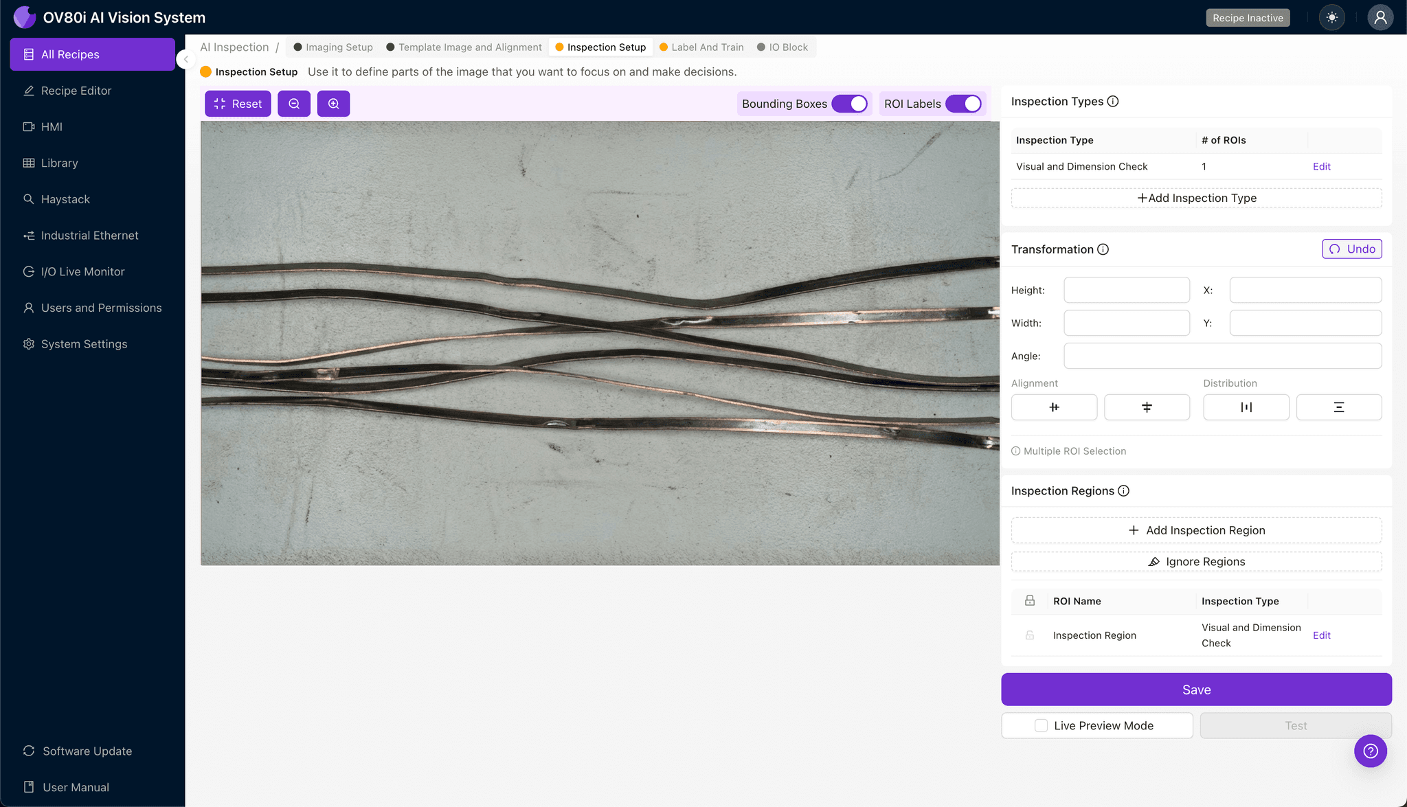 Data labeling interface for training AI on leadframe camber defects