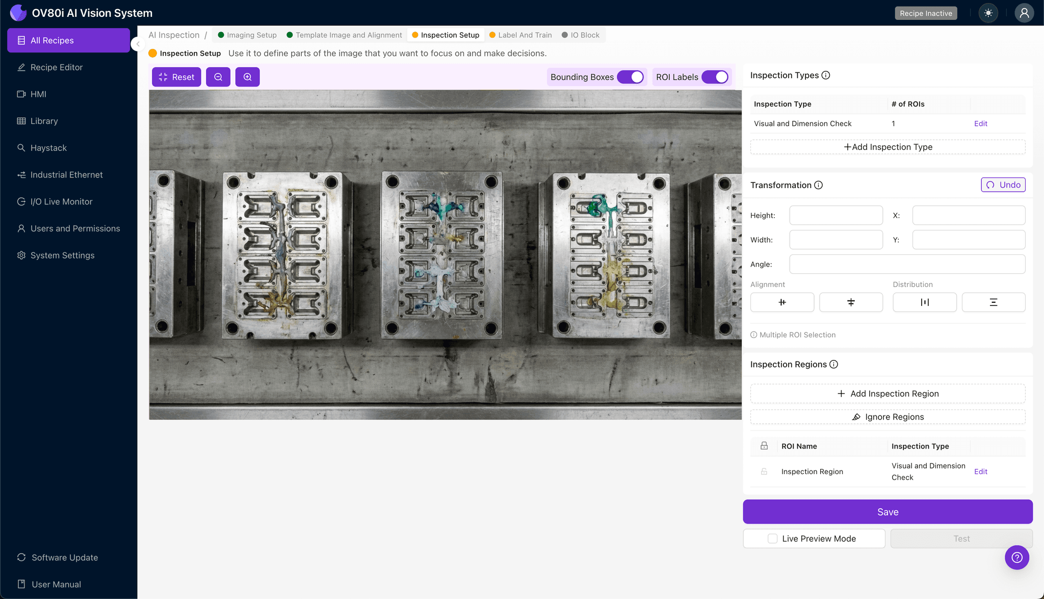 Data labeling interface for training multi-cavity defect detection AI