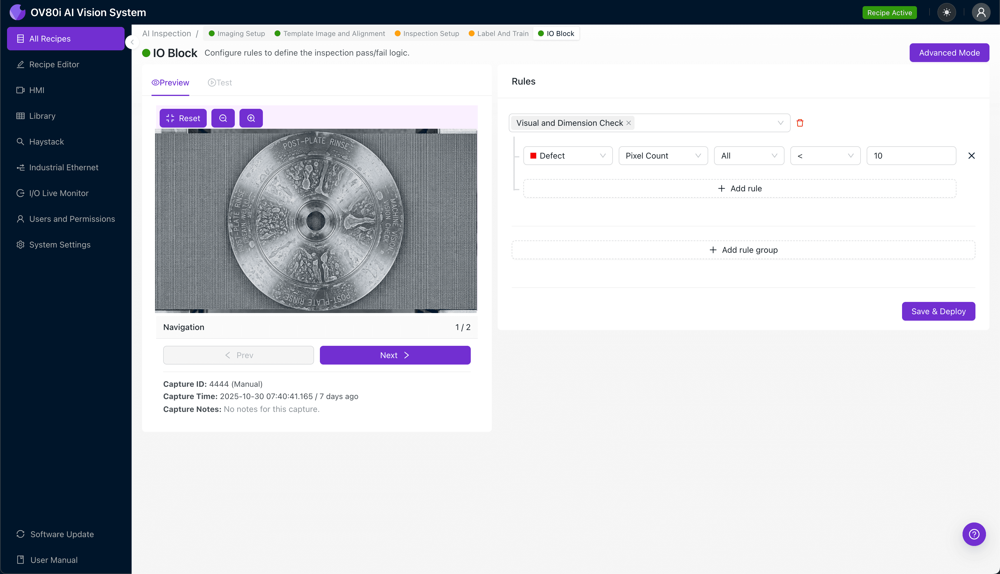 Post-Plate Rinse Dried Water Spot Detection with AI Vision