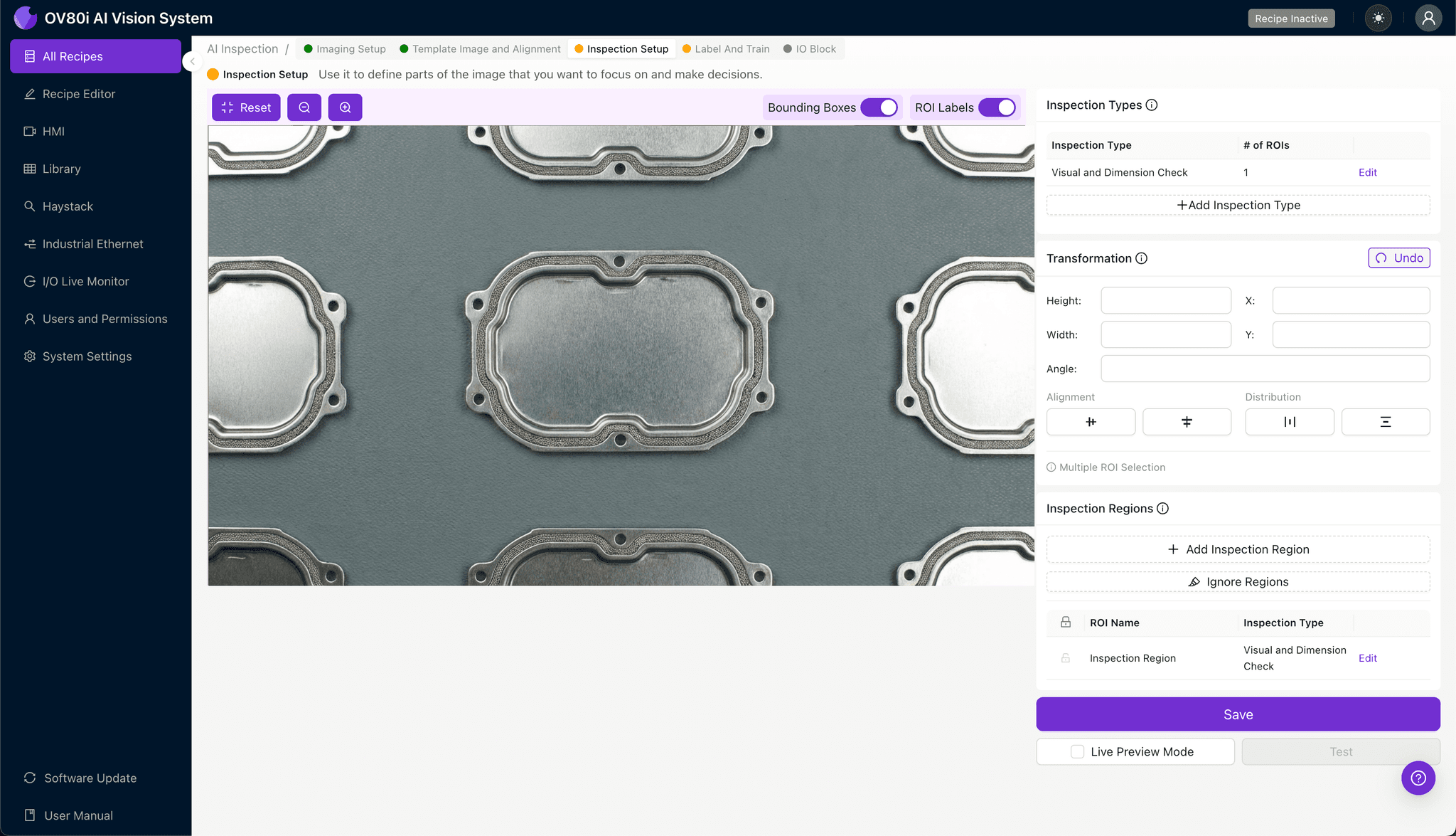 Labeling coining mark defects for AI training