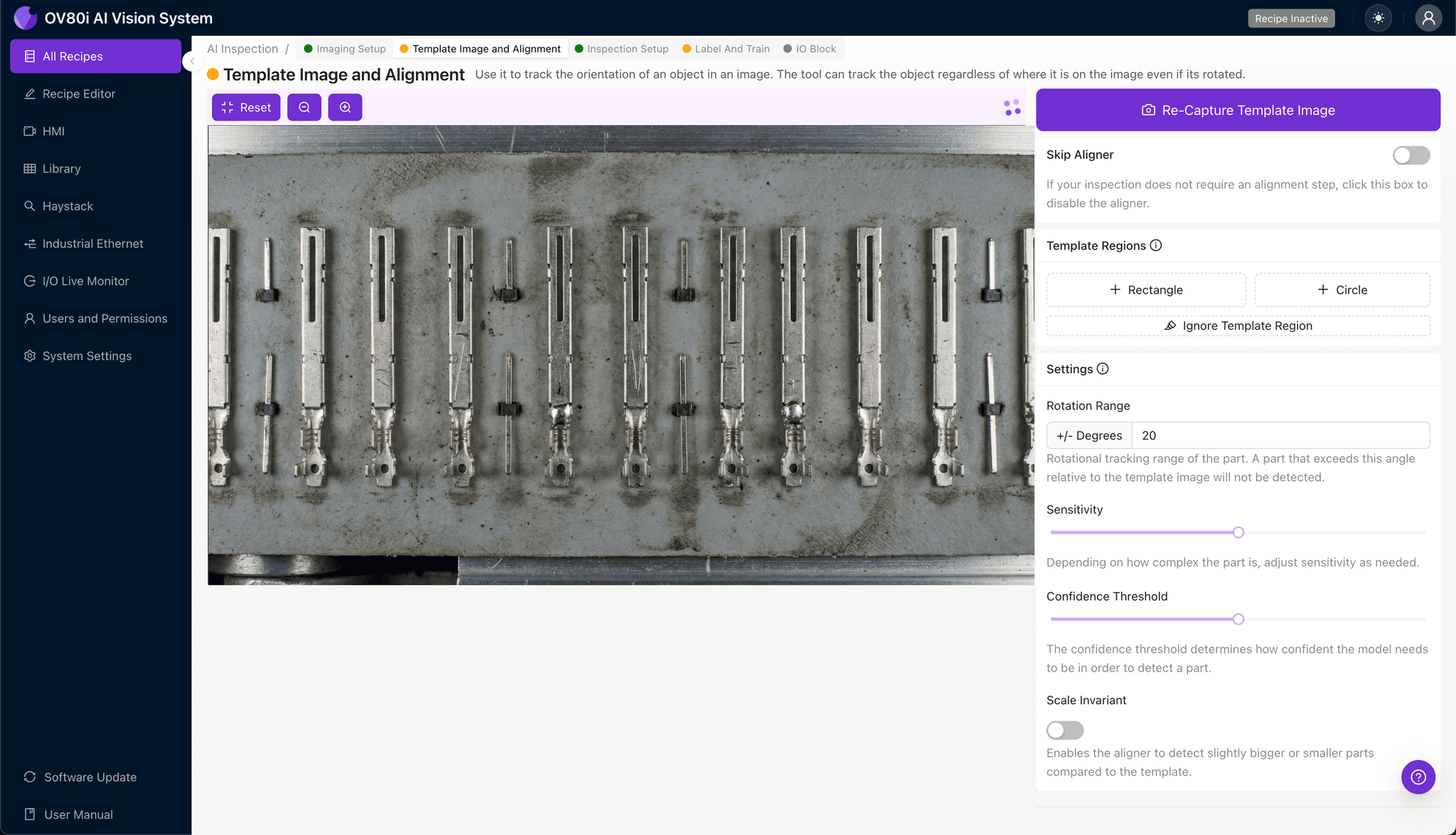 Image alignment and location on golden unit