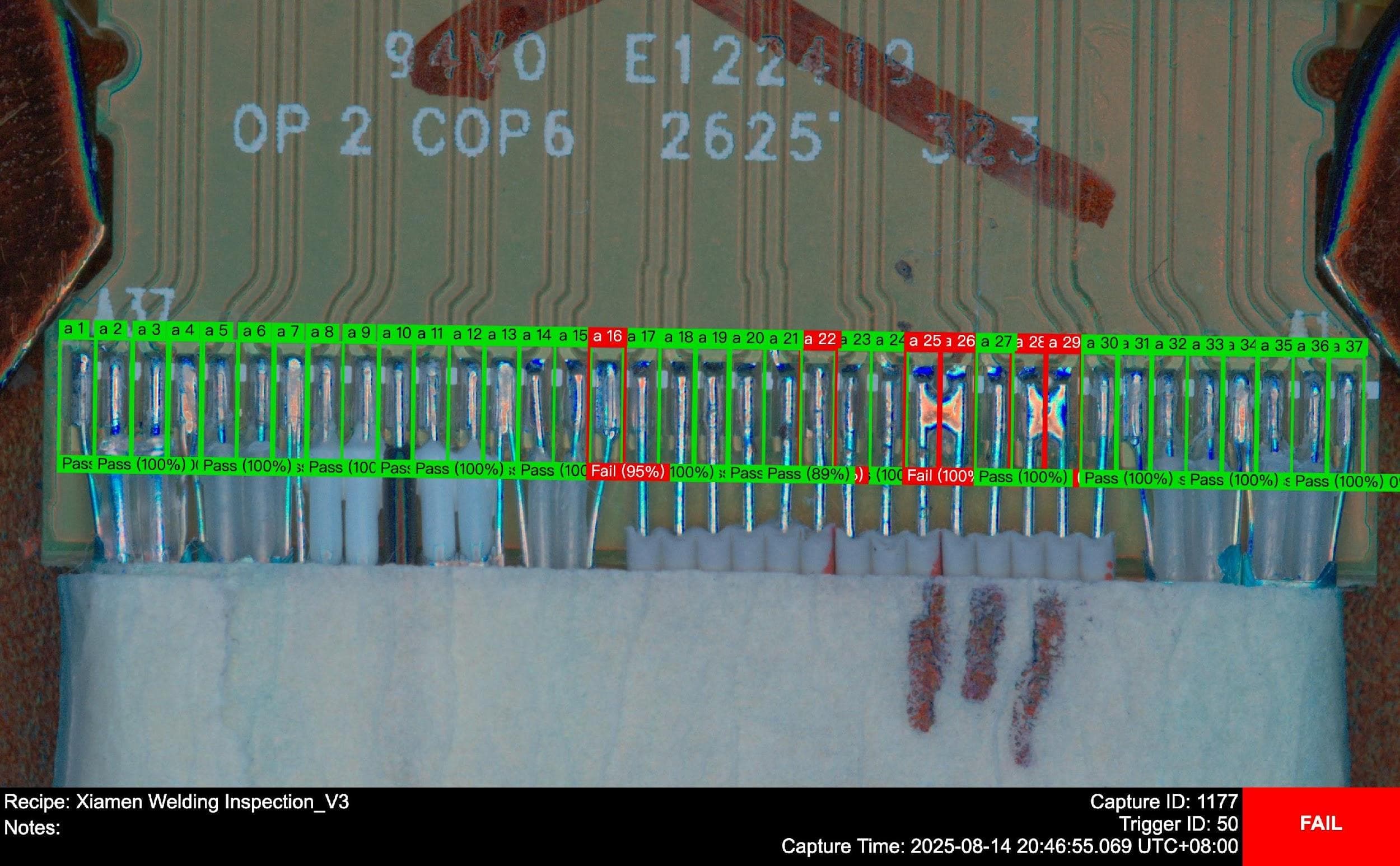 Micro-electronics Connectors Soldering Defect Detection - Electronics case study image showing ai-powered inspection of solder joints and component placement defects on printed circuit board assemblies
