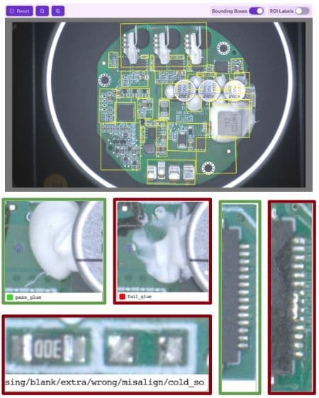 EV PCBA Multi-Defect Detection - Automotive case study image showing comprehensive defect detection for electric vehicle control board manufacturing