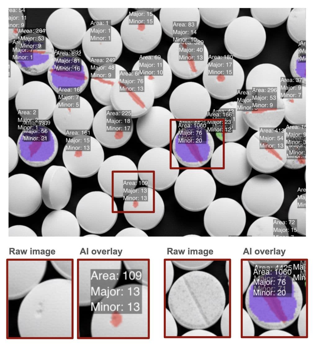 Pharmaceutical Tablet Chipping Detection - Pharmaceutical case study image showing high-speed inspection for tablet integrity in pharmaceutical production lines