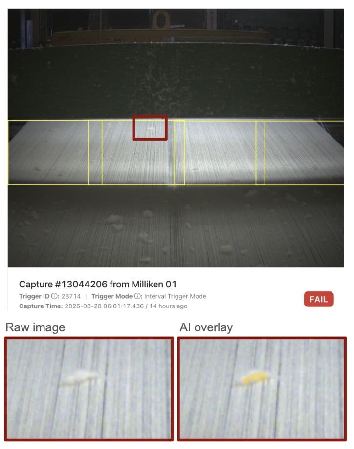 Textile Yarn Quality Inspection - Textiles case study image showing automated detection of yarn defects and inconsistencies in textile manufacturing