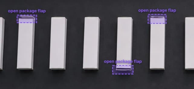 Open-Flap Packaging Inspection on a High-Speed Carton Line Open-Flap Packaging Inspection on a High-Speed Carton Line - Packaging case study image showing open versus closed flap detection on a personal care carton line running at 200 parts per minute with zero tolerance for missed defects. an ov20i triggered off the existing line sensor, and a classification model trained on-site in a single day reached 100% inspection coverage validated at full 200 ppm throughput.