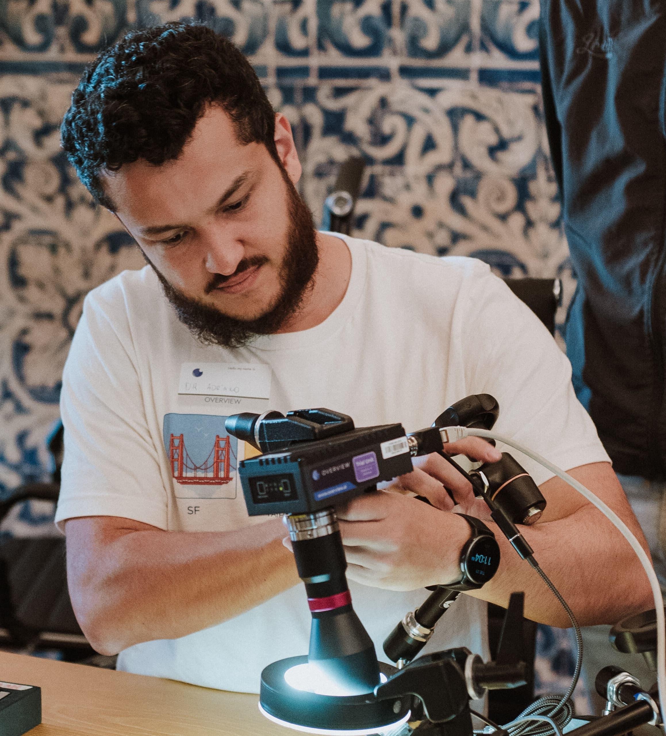 Technical support team providing AI vision system integration assistance and training