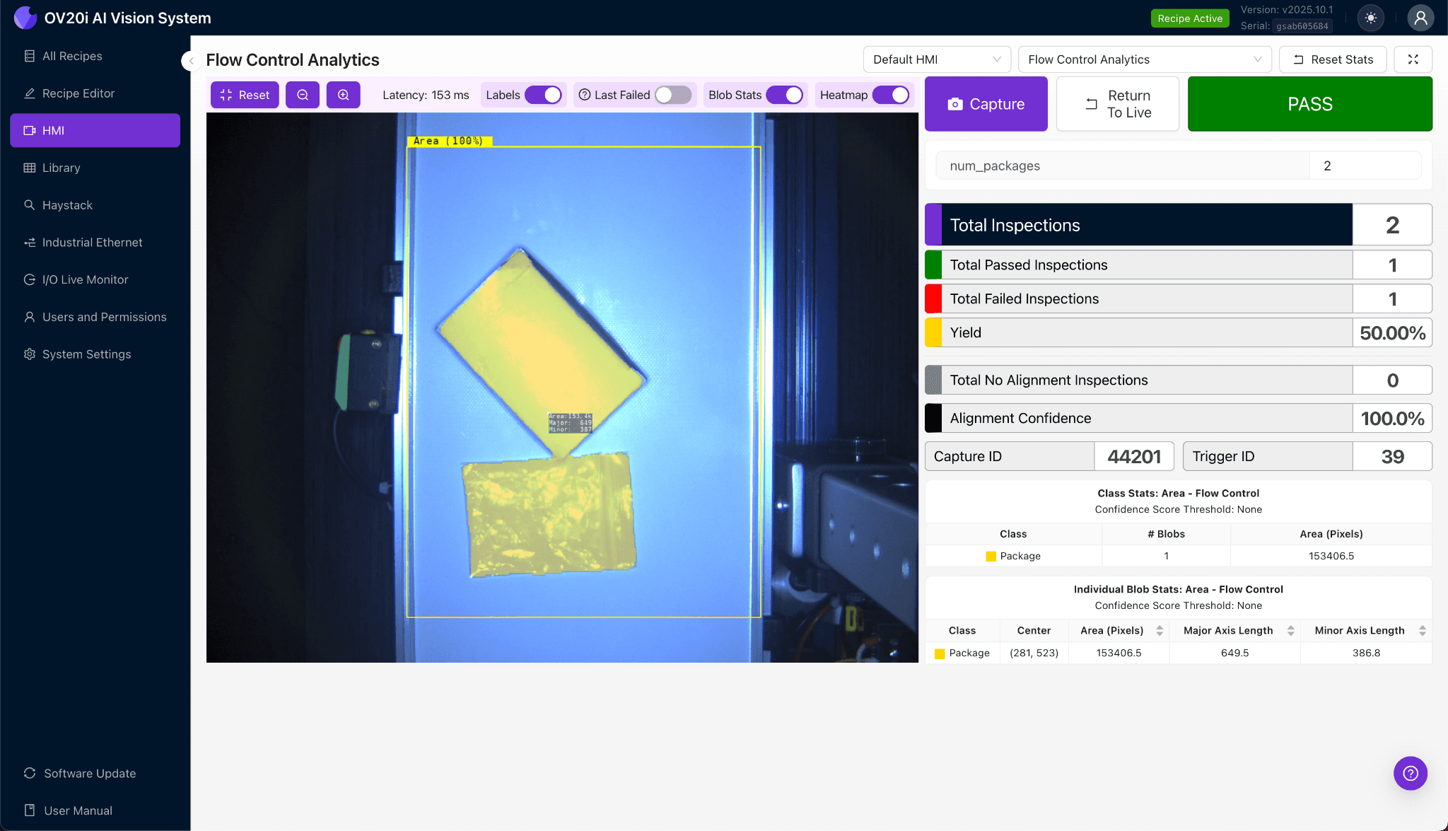 Package Damage Check - FAIL result with damage area quantification