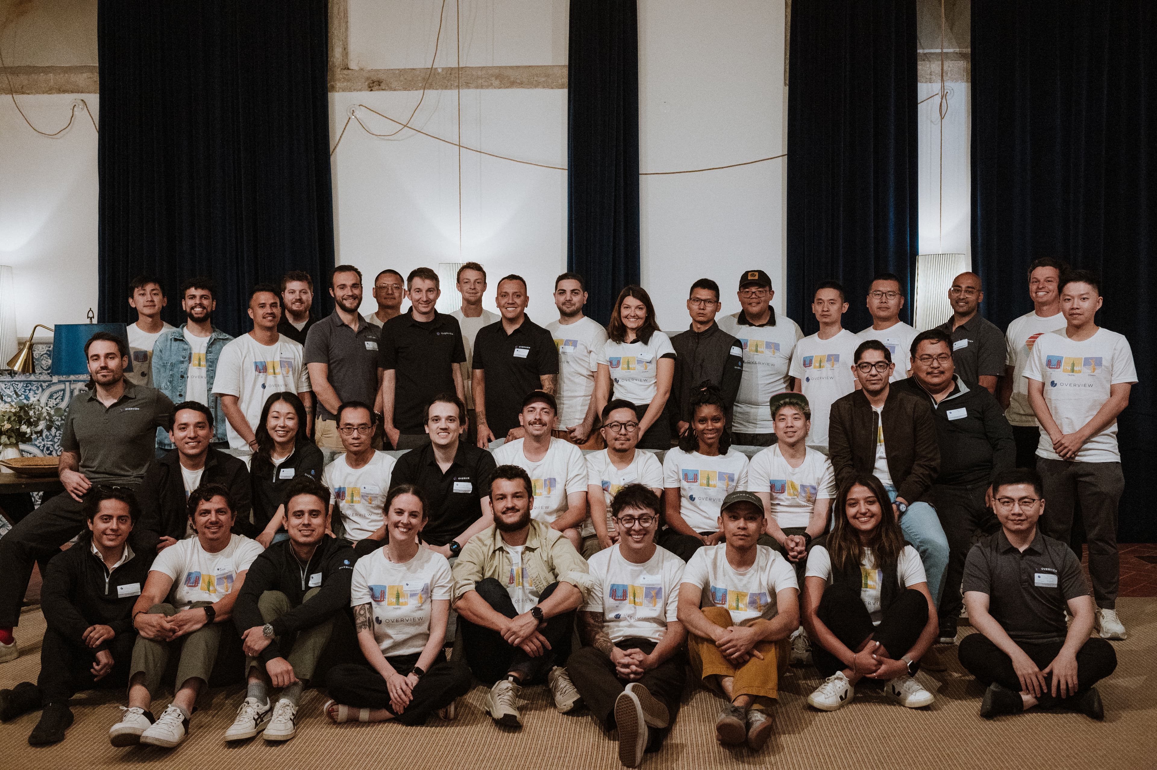 Overview AI global team collaboration - engineers, scientists, and manufacturing specialists from 30 cities across 10 countries developing next-generation AI-powered quality inspection systems for automotive, electronics, pharmaceutical, and industrial manufacturing