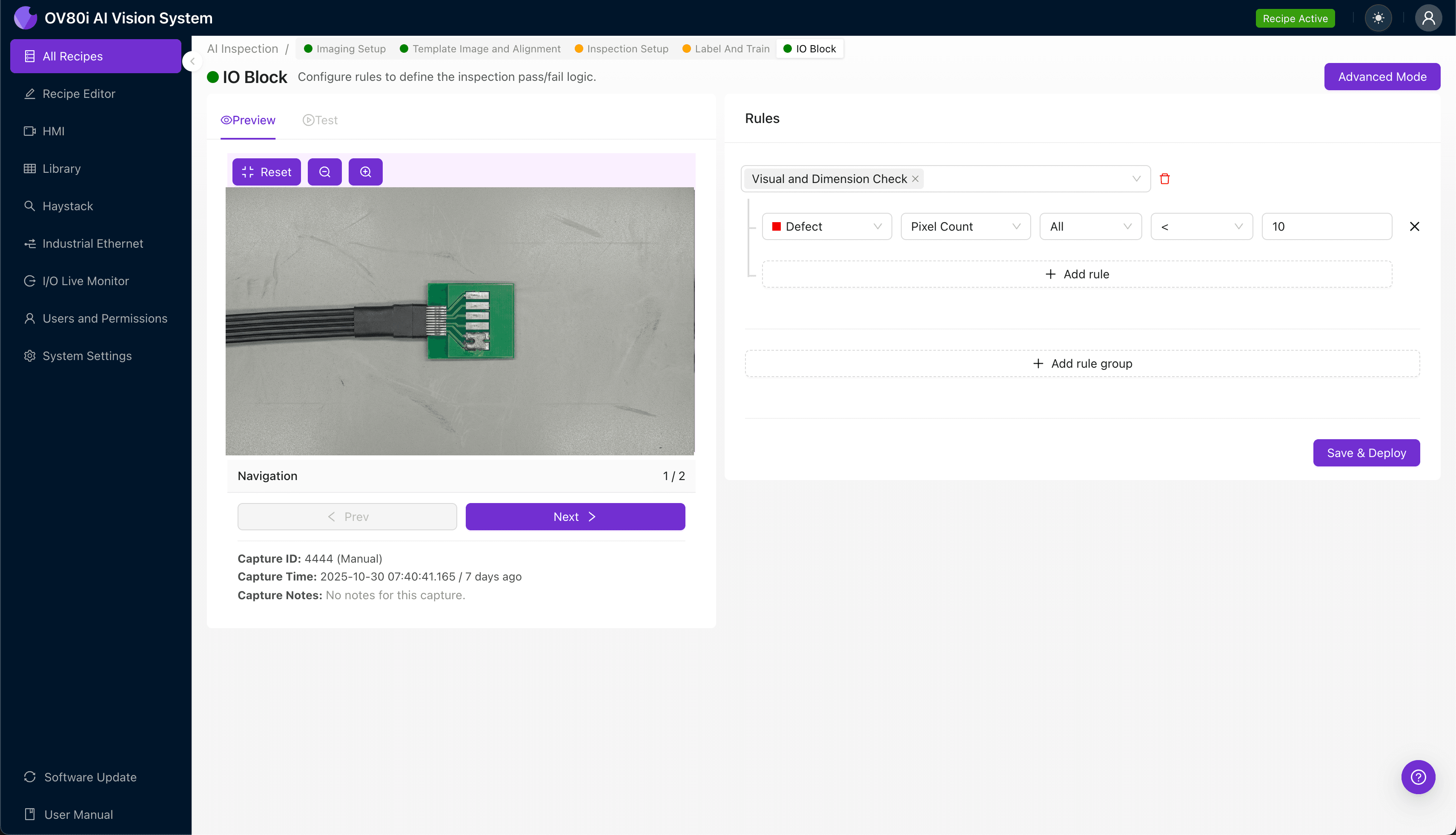 AI-powered inspection system detecting cold solder joints on DAC paddle card