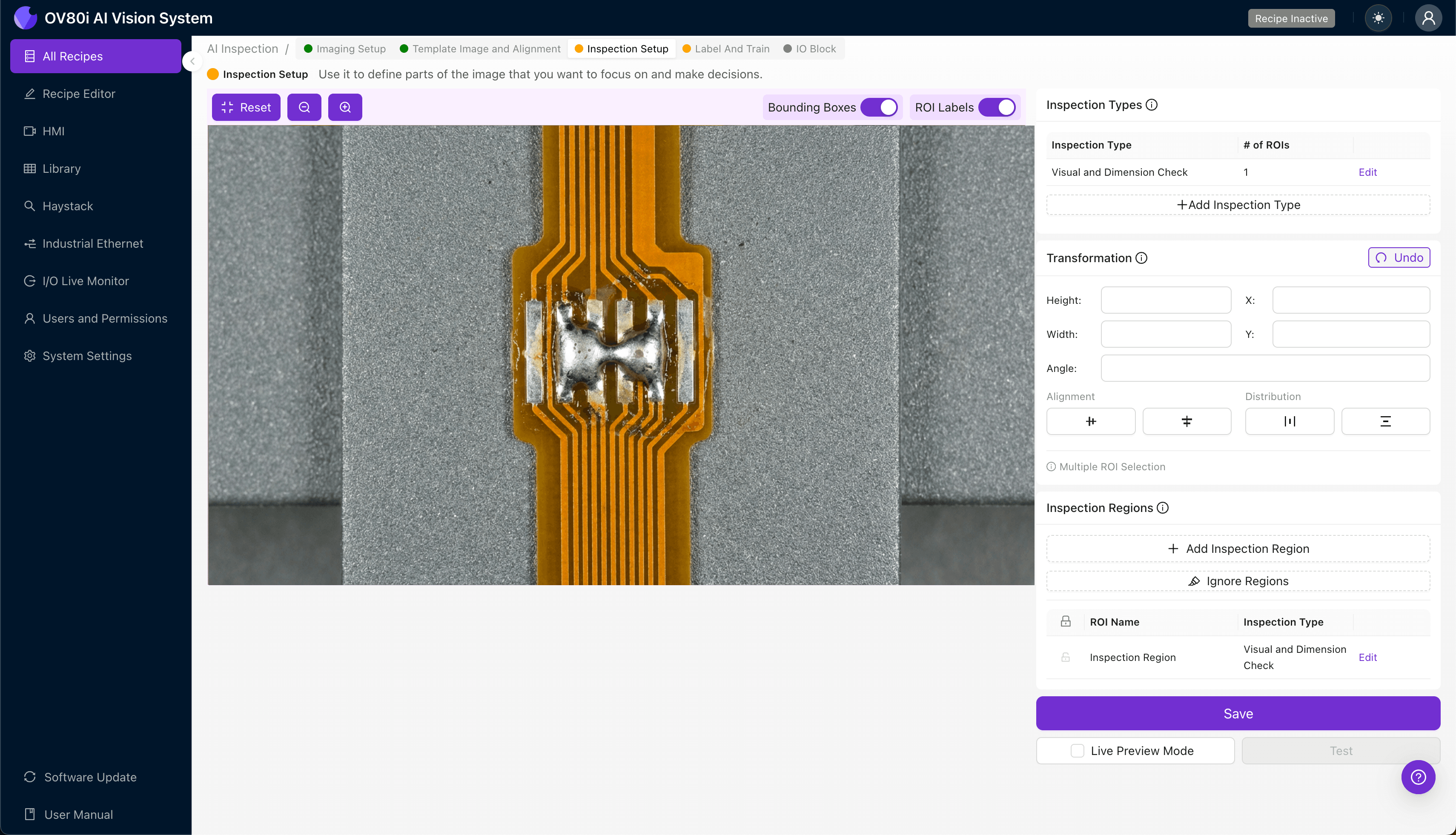 Labeling interface for solder bridge defect classification
