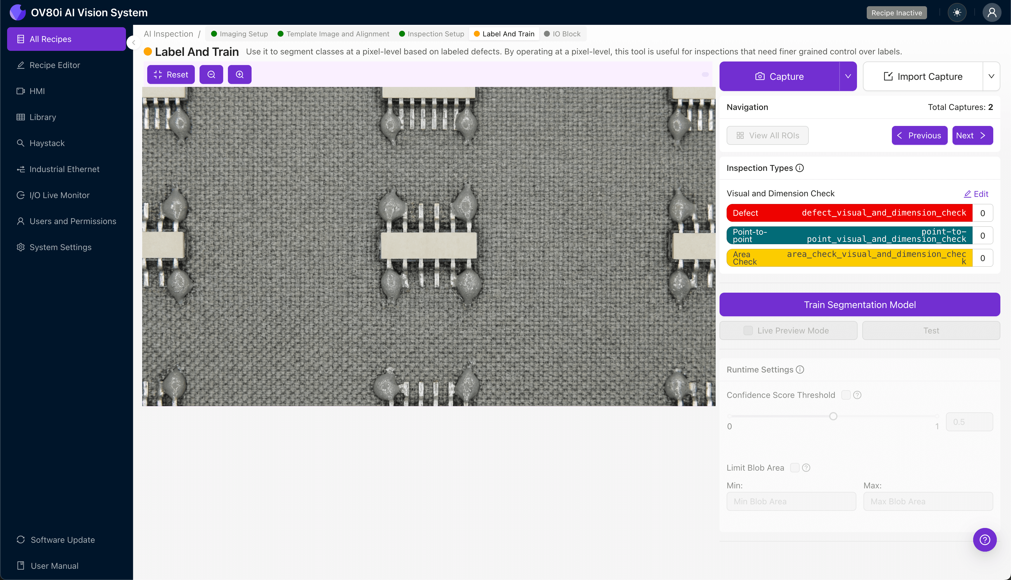 Configuring pass/fail rules for SMT connector solder wicking inspection