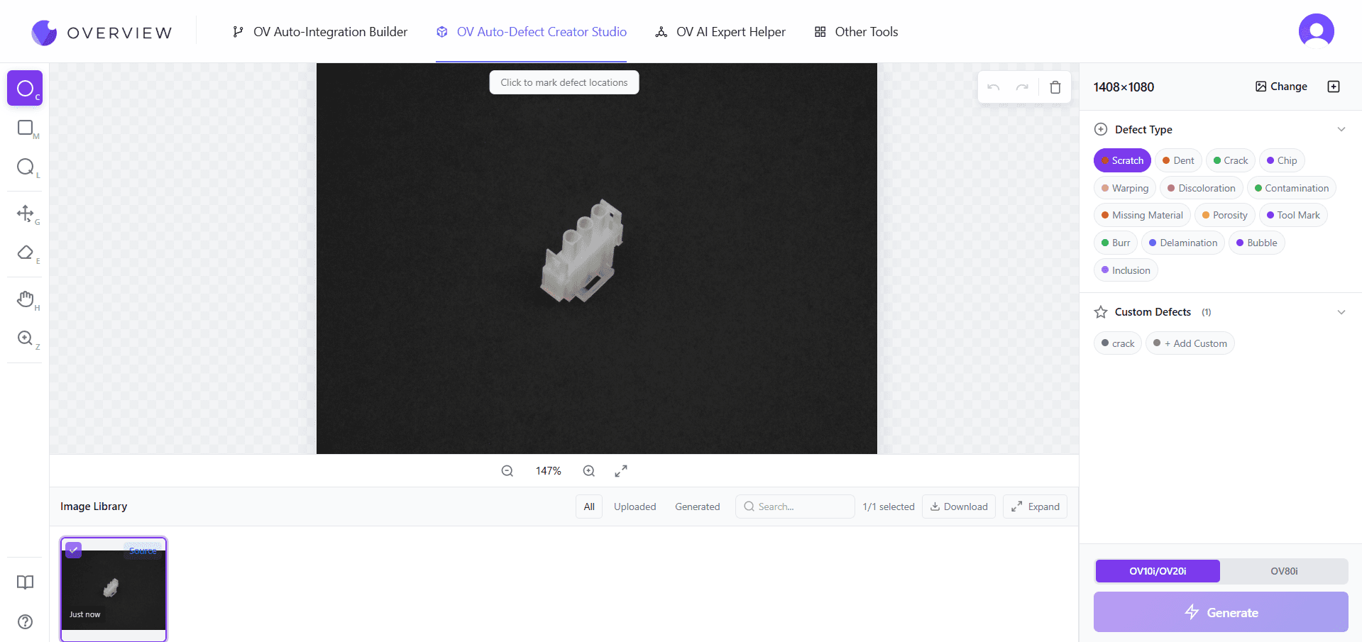 Vista general del conector — imagen de referencia limpia cargada en el estudio