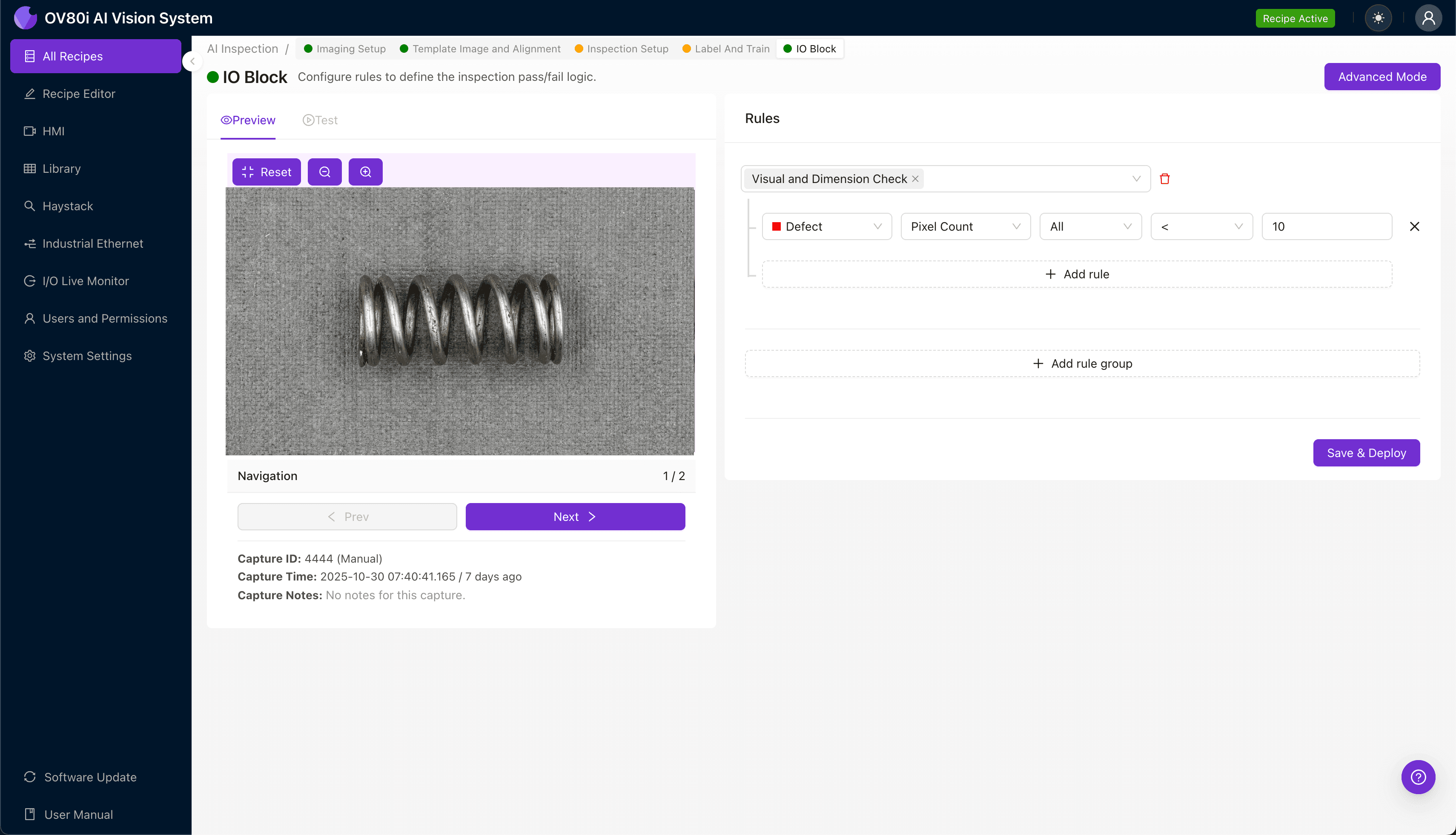 Latch Spring Permanent Set Detection with AI Visual Inspection