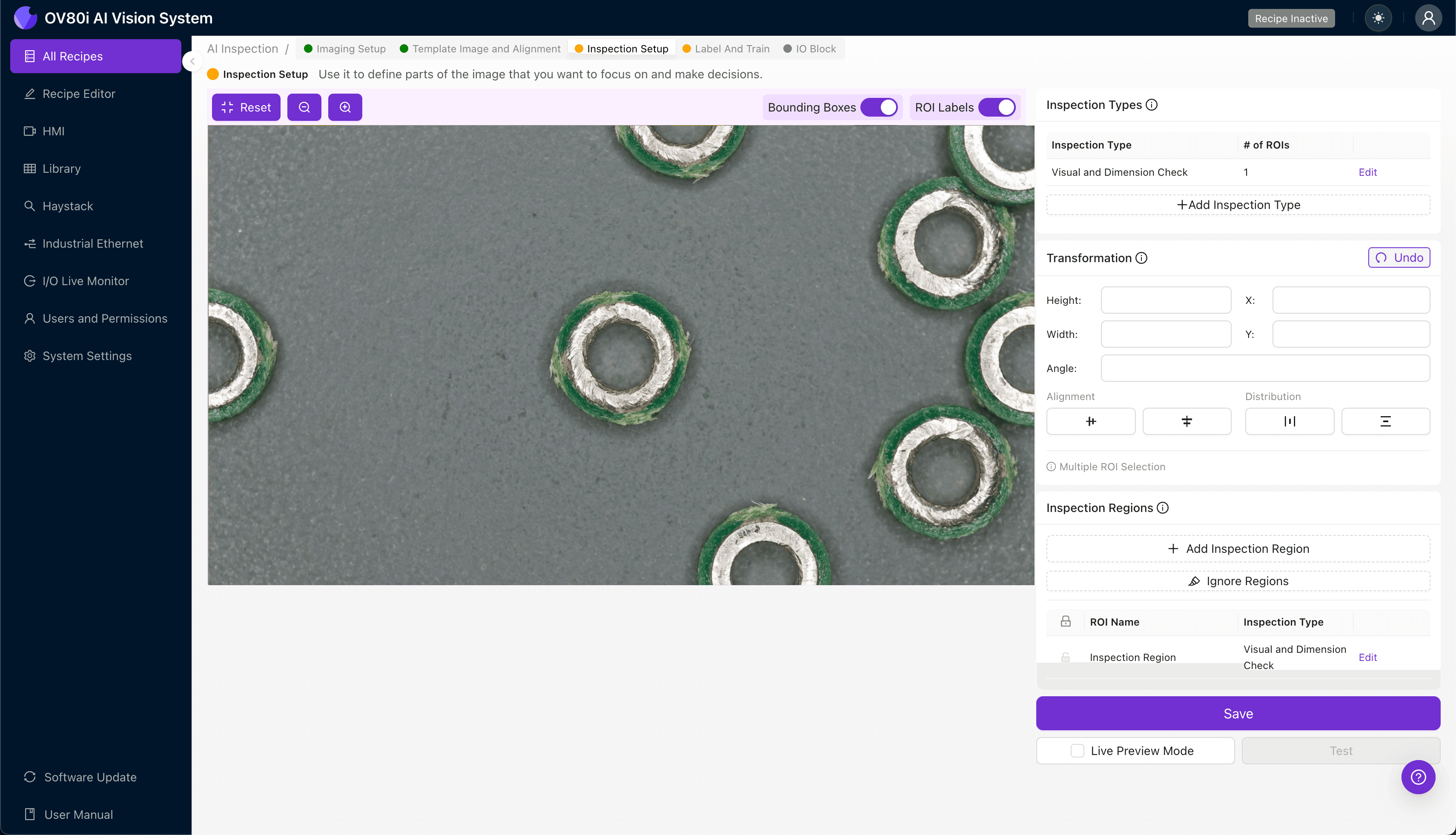 Data labeling interface for training AI on skived plating barrel defects