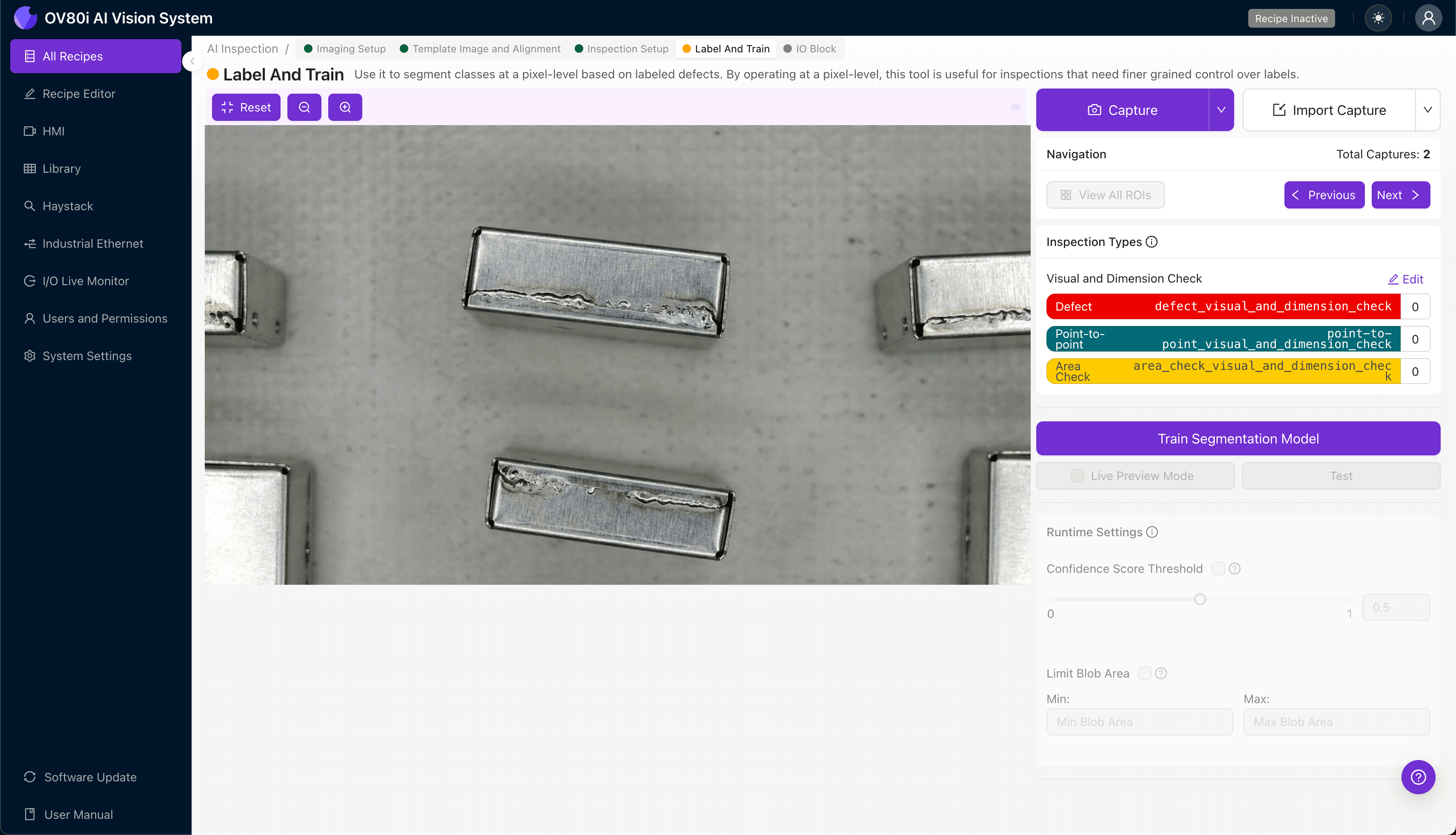Configuring pass/fail rules for automated weld inspection