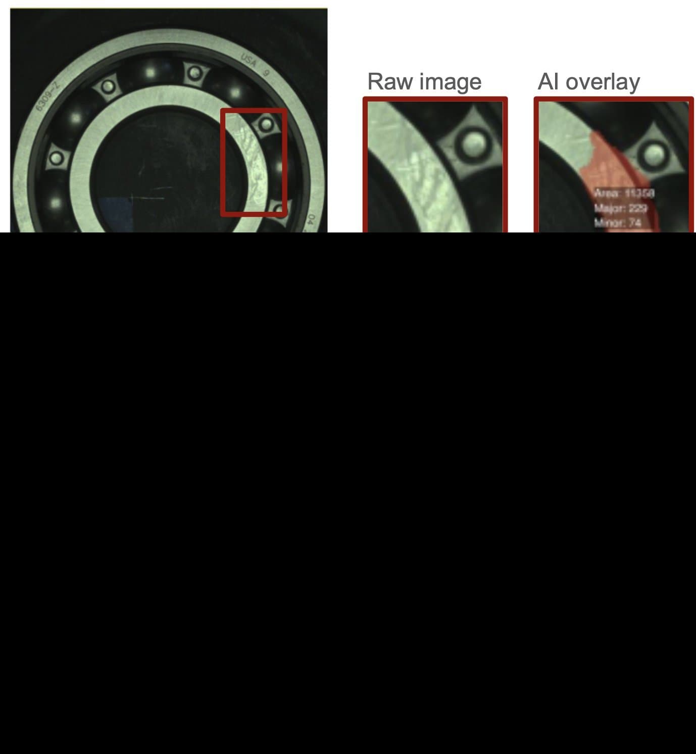 Bearing Micro-Defect Scan Bearing Micro-Defect Scan — Precision Parts defect inspection example