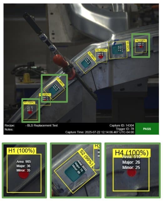 Multi-Hole Lever Inspection Multi-Hole Lever Inspection — Precision Parts defect inspection example