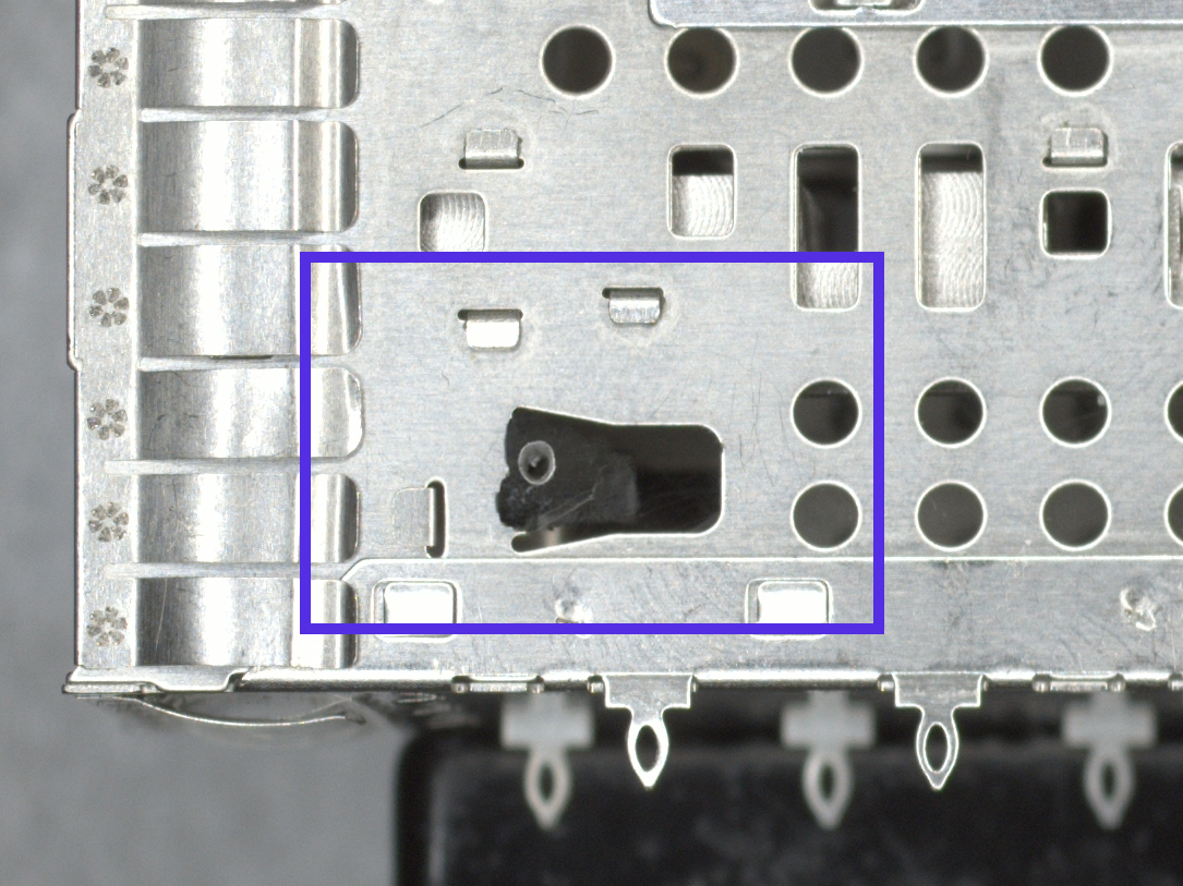 Synthetic dent on an SFP cage variant connector